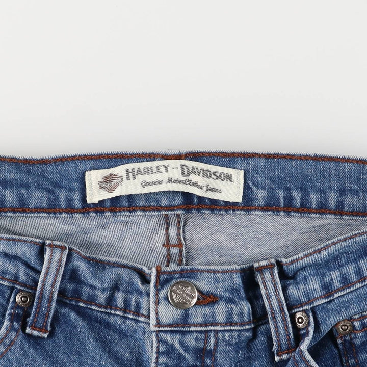 2000'S Harley-Davidson Straight Leg Denim Pants, Made in Canada, Women's Size L (W28) cotton blue type Vintage Second Hand