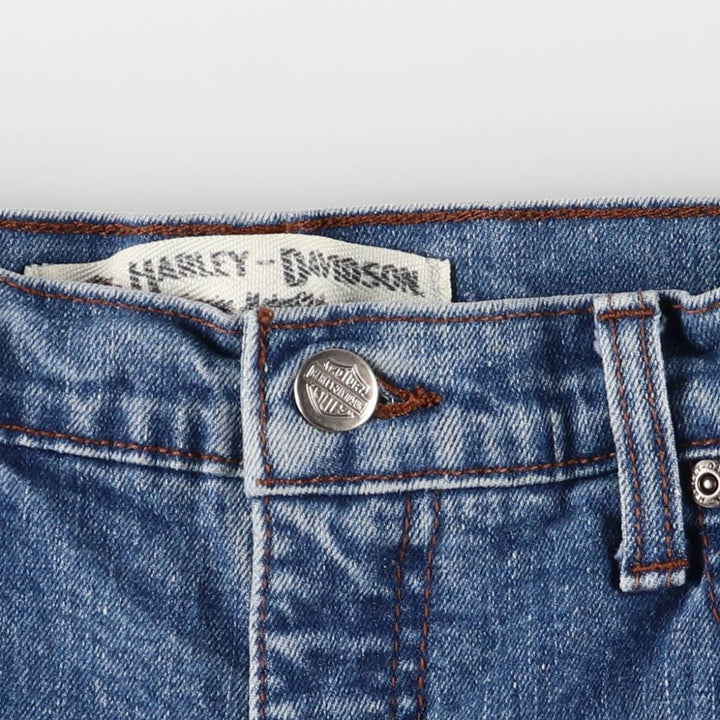 2000'S Harley-Davidson Straight Leg Denim Pants, Made in Canada, Women's Size L (W28) cotton blue type Vintage Second Hand