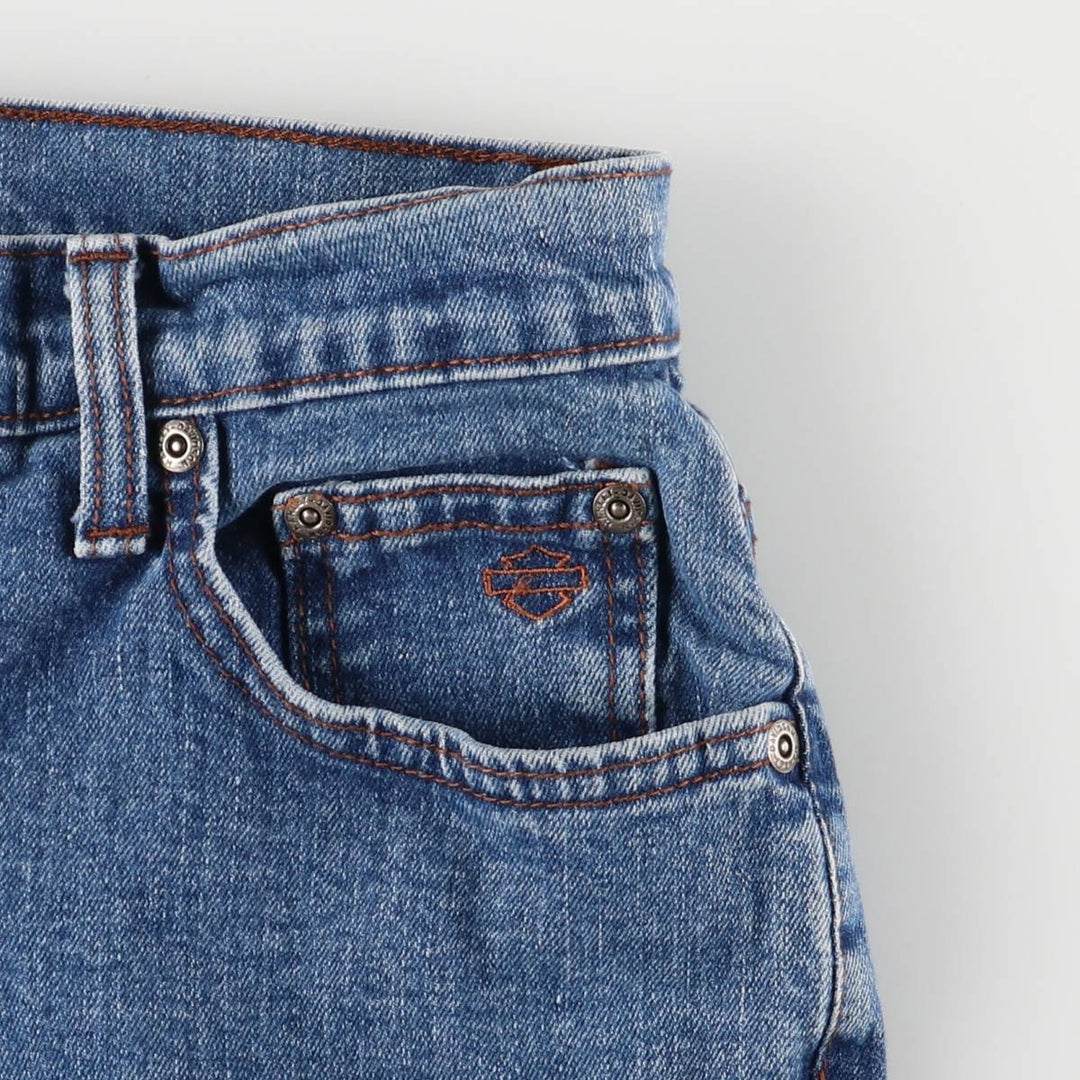 2000'S Harley-Davidson Straight Leg Denim Pants, Made in Canada, Women's Size L (W28) cotton blue type Vintage Second Hand