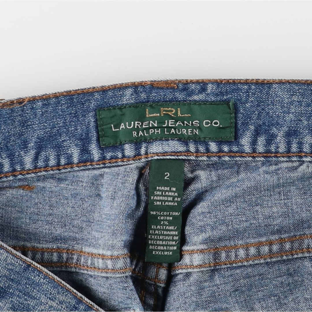 2000'S Ralph Lauren LRL LAUREN JEANS COMPANY Flare Cut Denim Pants Women's Size L (W30) cotton blue type Vintage Second Hand