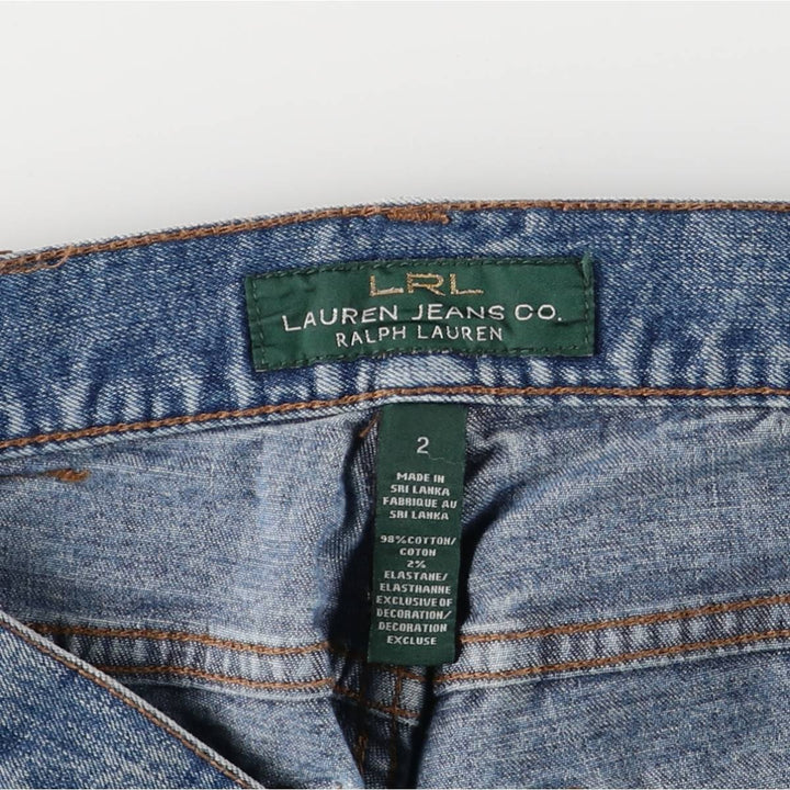 2000'S Ralph Lauren LRL LAUREN JEANS COMPANY Flare Cut Denim Pants Women's Size L (W30) cotton blue type Vintage Second Hand