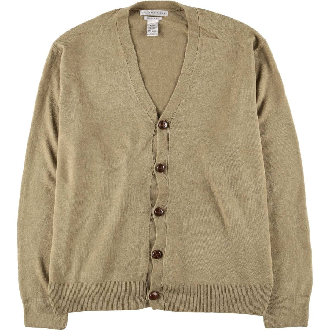 GEOFFREY BEENE Acrylic Knit Cardigan, Men's XL acrylic Beige type Vintage Second Hand