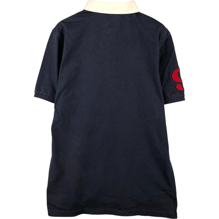 Ralph Lauren POLO by Ralph Lauren Big Pony Short Sleeve Rugby Shirt, Women's Size L cotton navy blue type Vintage Second Hand
