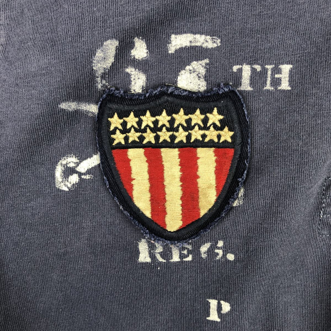 Ralph Lauren POLO by Ralph Lauren Big Pony Short Sleeve Rugby Shirt, Women's Size L cotton navy blue type Vintage Second Hand