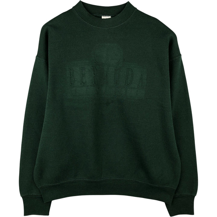 Vintage 90'S Fruit of the Loom logo sweatshirt, made in the USA, size L, men's cotton Green type dark green Vintage Second Hand