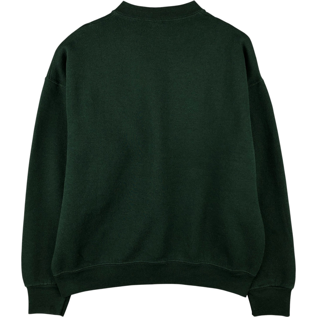 Vintage 90'S Fruit of the Loom logo sweatshirt, made in the USA, size L, men's cotton Green type dark green Vintage Second Hand
