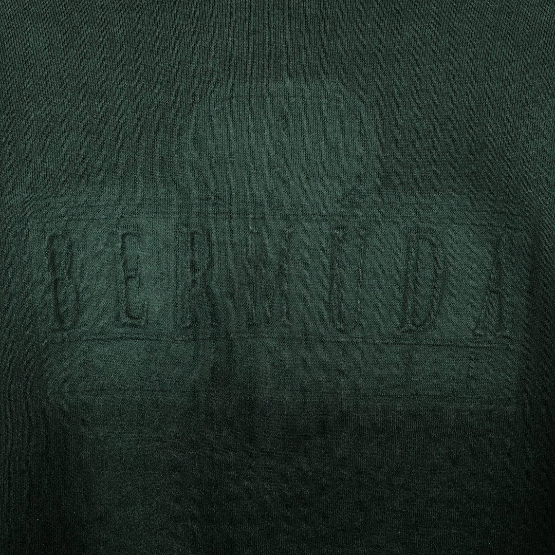 Vintage 90'S Fruit of the Loom logo sweatshirt, made in the USA, size L, men's cotton Green type dark green Vintage Second Hand