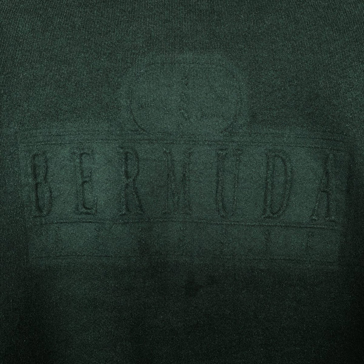 Vintage 90'S Fruit of the Loom logo sweatshirt, made in the USA, size L, men's cotton Green type dark green Vintage Second Hand
