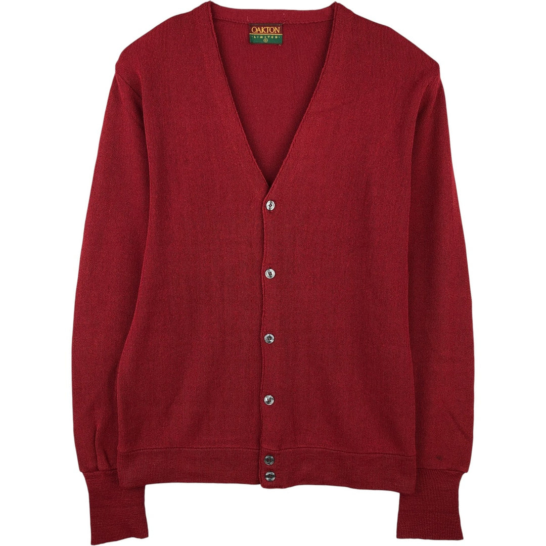 Vintage 1980'S Oakton knit cardigan, men's size small unclear red type Vintage Second Hand