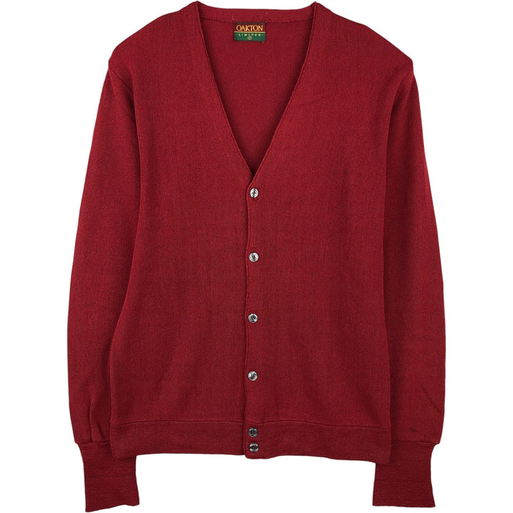 Vintage 1980'S Oakton knit cardigan, men's size small unclear red type Vintage Second Hand