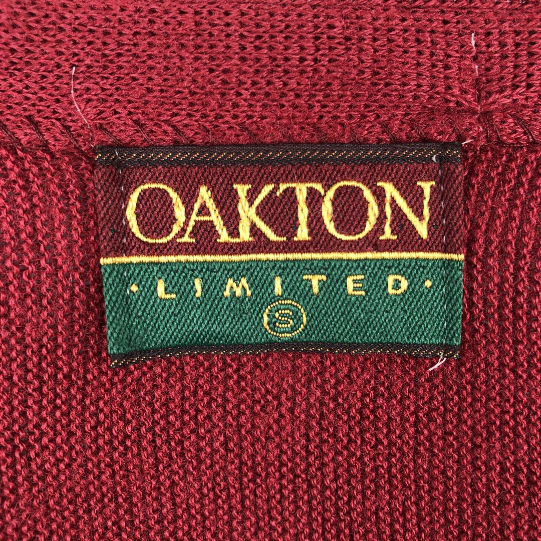 Vintage 1980'S Oakton knit cardigan, men's size small unclear red type Vintage Second Hand