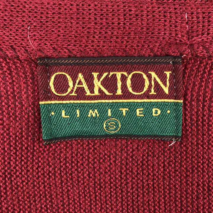 Vintage 1980'S Oakton knit cardigan, men's size small unclear red type Vintage Second Hand