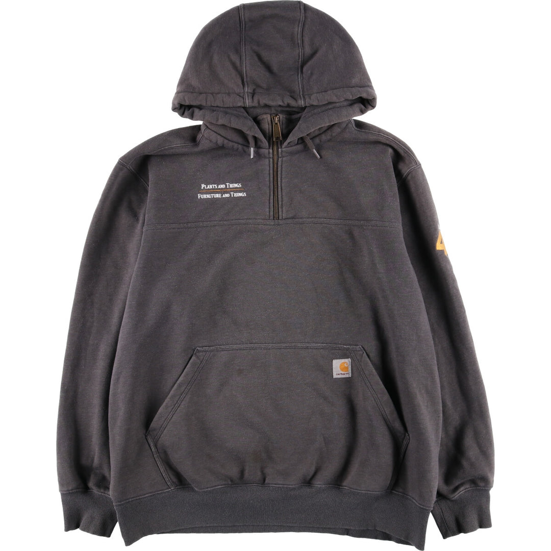 Carhartt Original Fit Half-Zip Hoodie, Men's XL cotton gray type Vintage Second Hand