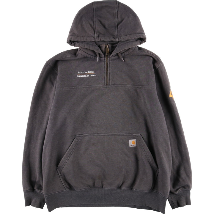 Carhartt Original Fit Half-Zip Hoodie, Men's XL cotton gray type Vintage Second Hand