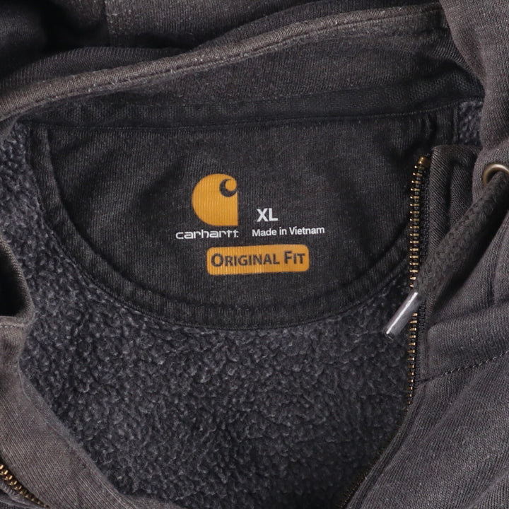 Carhartt Original Fit Half-Zip Hoodie, Men's XL cotton gray type Vintage Second Hand