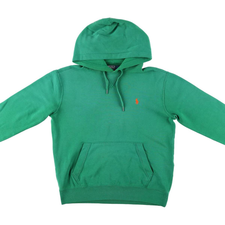 Ralph Lauren POLO by Ralph Lauren sweatshirt pullover hoodie, men's size S Pima Cotton green type Vintage Second Hand