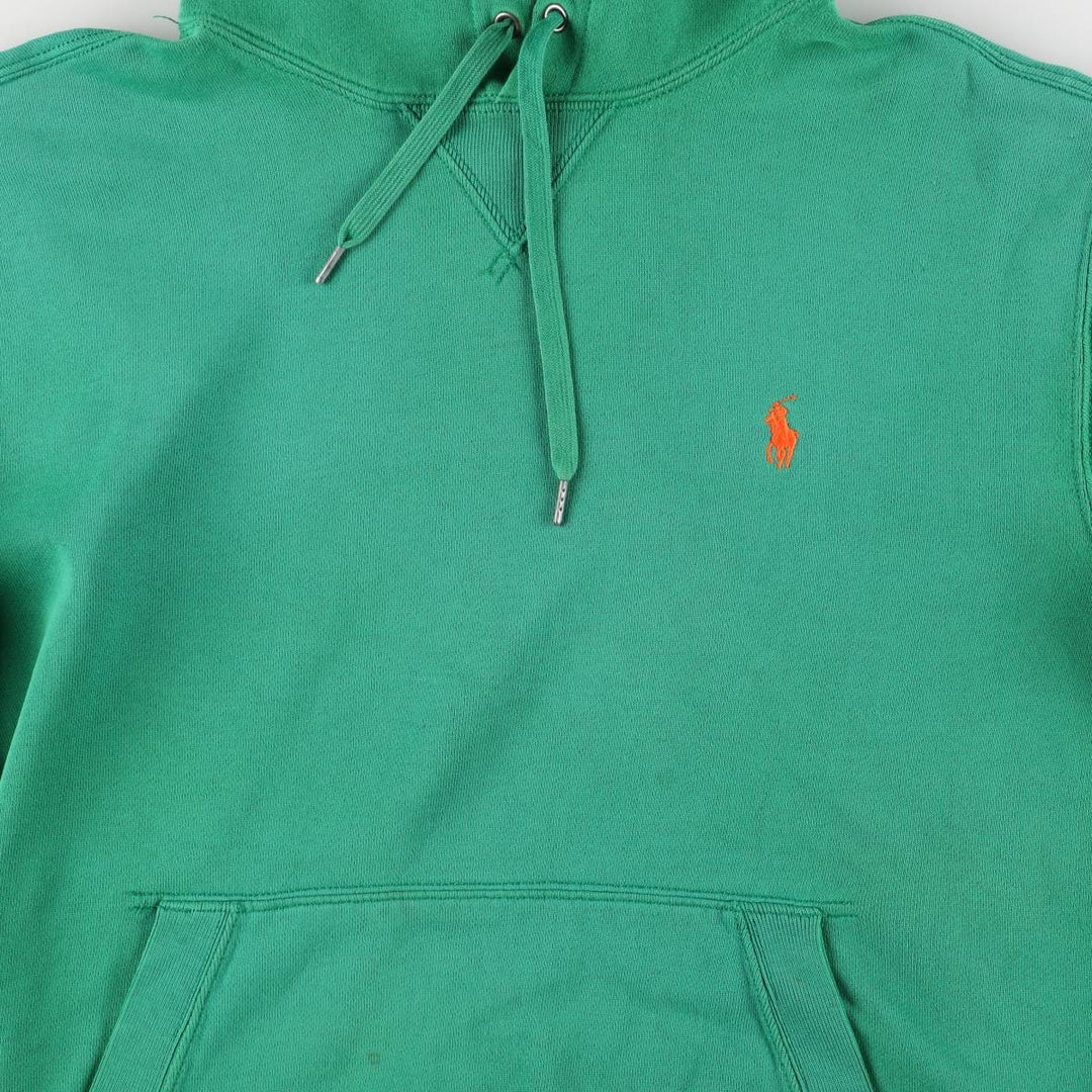 Ralph Lauren POLO by Ralph Lauren sweatshirt pullover hoodie, men's size S Pima Cotton green type Vintage Second Hand