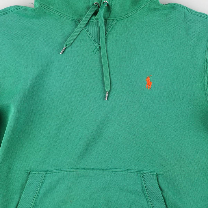 Ralph Lauren POLO by Ralph Lauren sweatshirt pullover hoodie, men's size S Pima Cotton green type Vintage Second Hand
