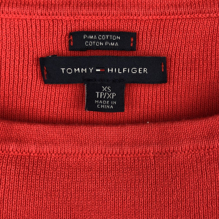 Tommy Hilfiger Striped Pima Cotton Knit Sweater, Women's Size XS Pima Cotton red type Vintage Second Hand