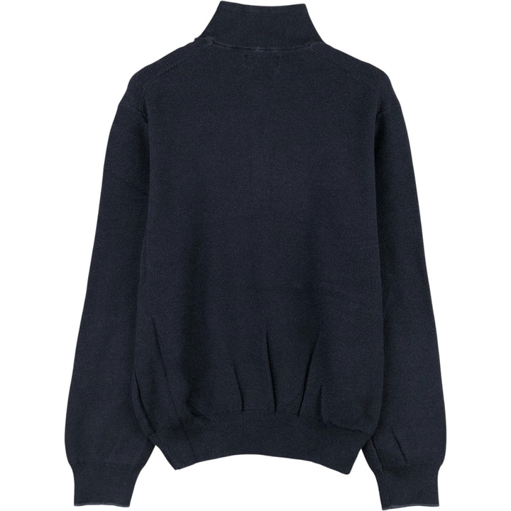 Ralph Lauren POLO RALPH LAUREN PIMA COTTON Pima Cotton Knit Half-Zip Sweater, Women's Size M Pima Cotton navy blue type Vintage Second Hand