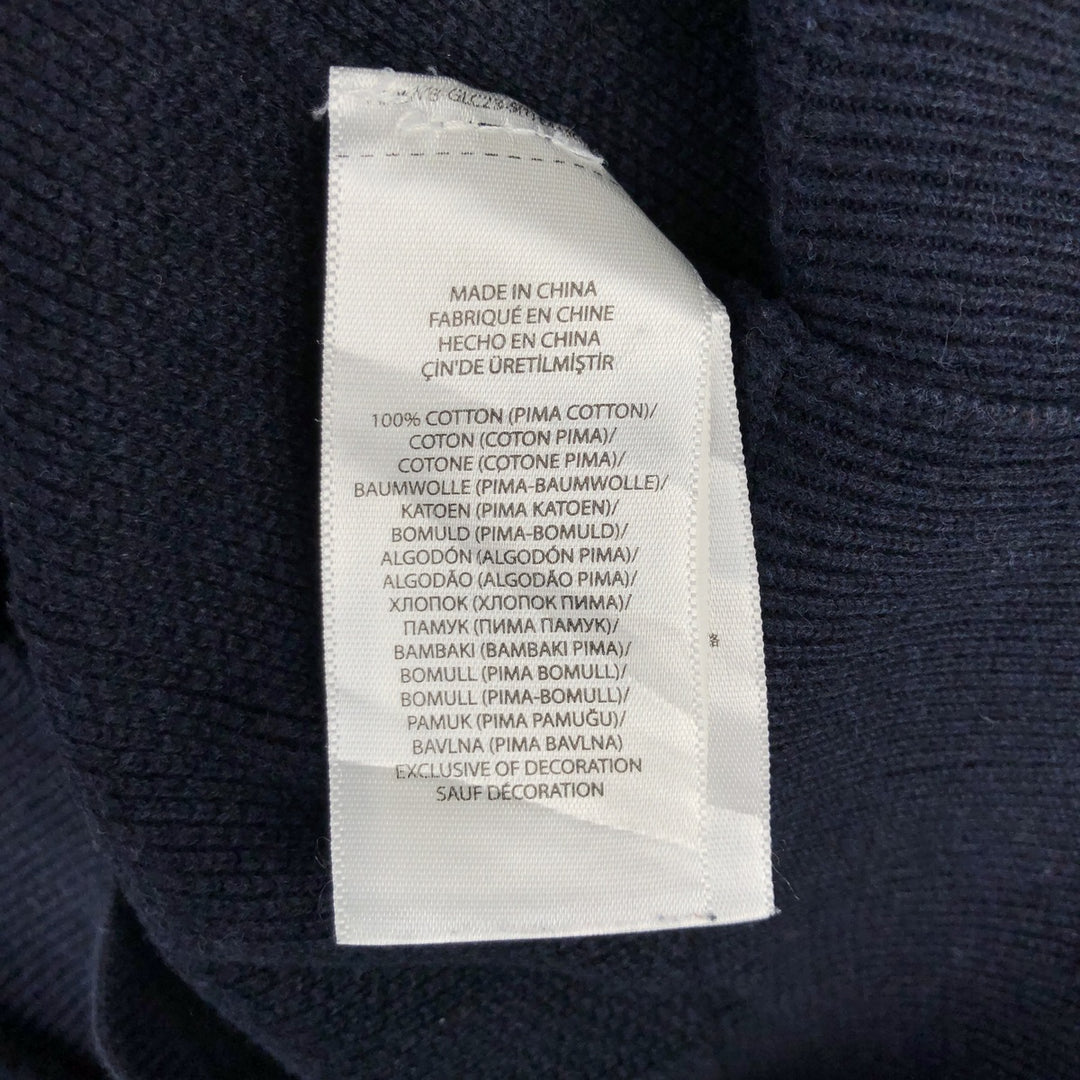 Ralph Lauren POLO RALPH LAUREN PIMA COTTON Pima Cotton Knit Half-Zip Sweater, Women's Size M Pima Cotton navy blue type Vintage Second Hand