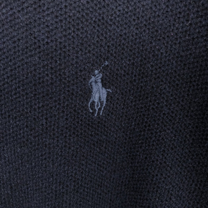 Ralph Lauren POLO RALPH LAUREN PIMA COTTON Pima Cotton Knit Half-Zip Sweater, Women's Size M Pima Cotton navy blue type Vintage Second Hand