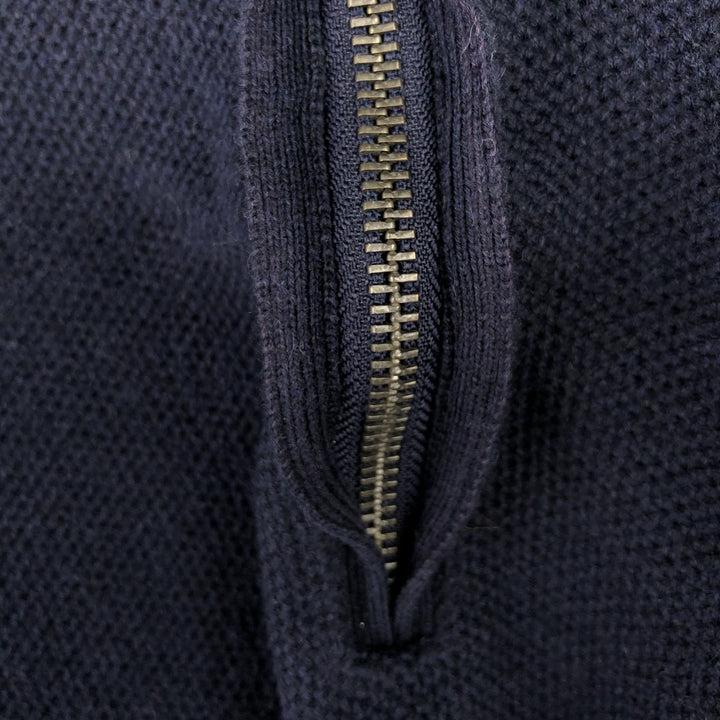 Ralph Lauren POLO RALPH LAUREN PIMA COTTON Pima Cotton Knit Half-Zip Sweater, Women's Size M Pima Cotton navy blue type Vintage Second Hand