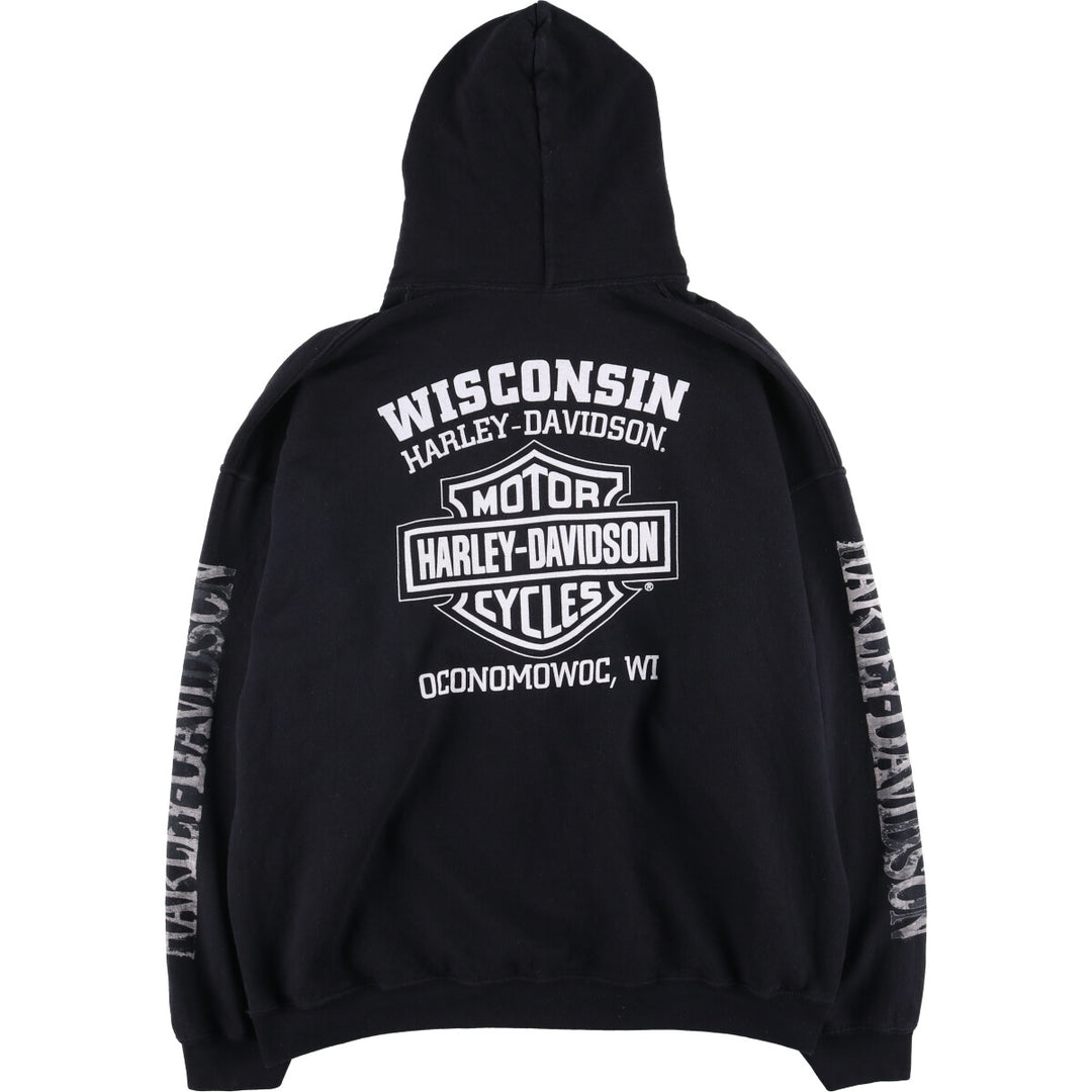 Harley-Davidson Sweatshirt Pullover Hoodie Men's XXL cotton black type Vintage Second Hand