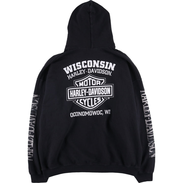 Harley-Davidson Sweatshirt Pullover Hoodie Men's XXL cotton black type Vintage Second Hand