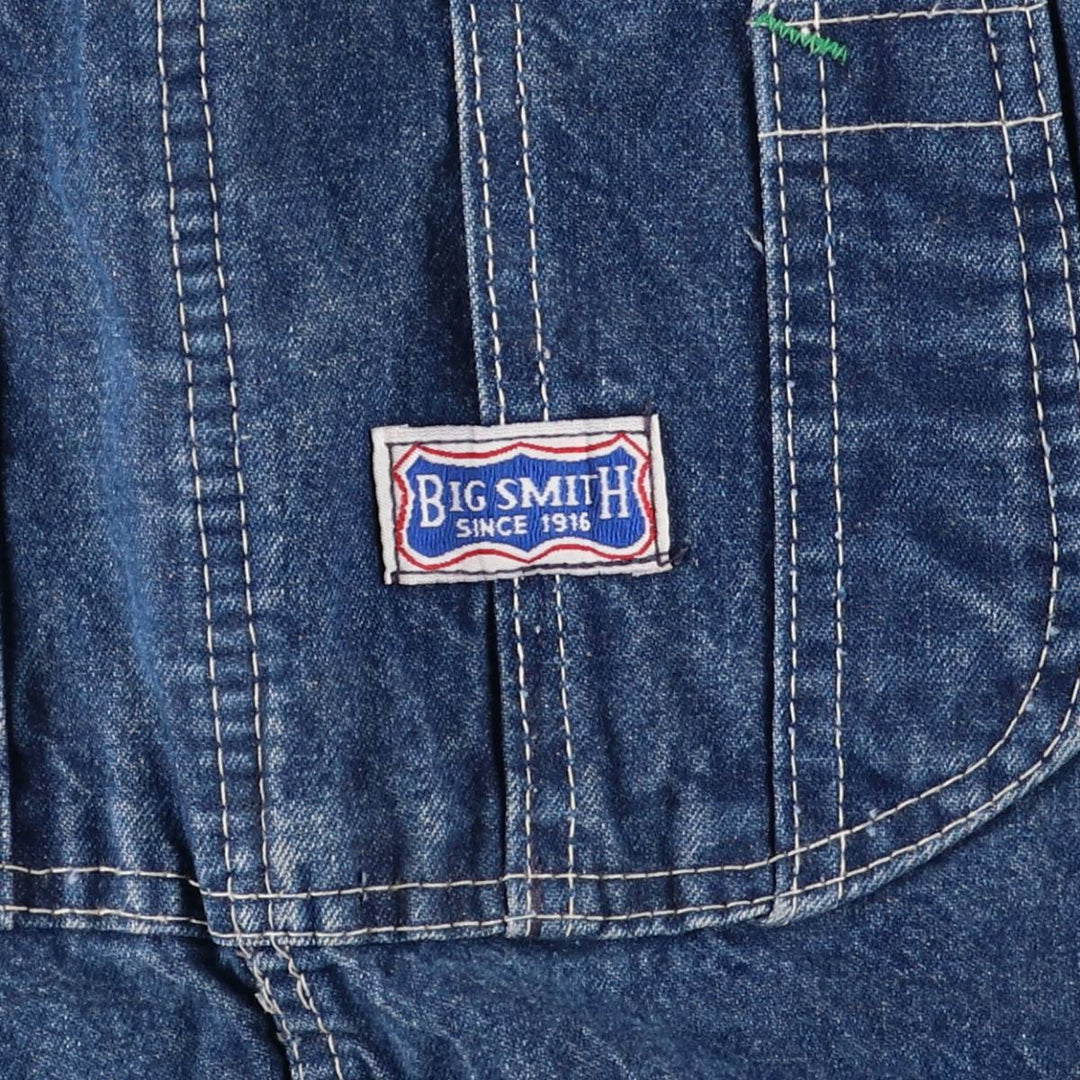 Vintage 1970'S Big Smith denim overalls, made in the USA, men's size W39. unclear blue type Vintage Second Hand