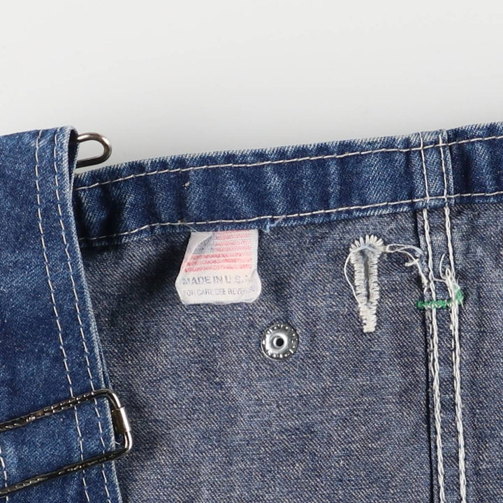 Vintage 1970'S Big Smith denim overalls, made in the USA, men's size W39. unclear blue type Vintage Second Hand