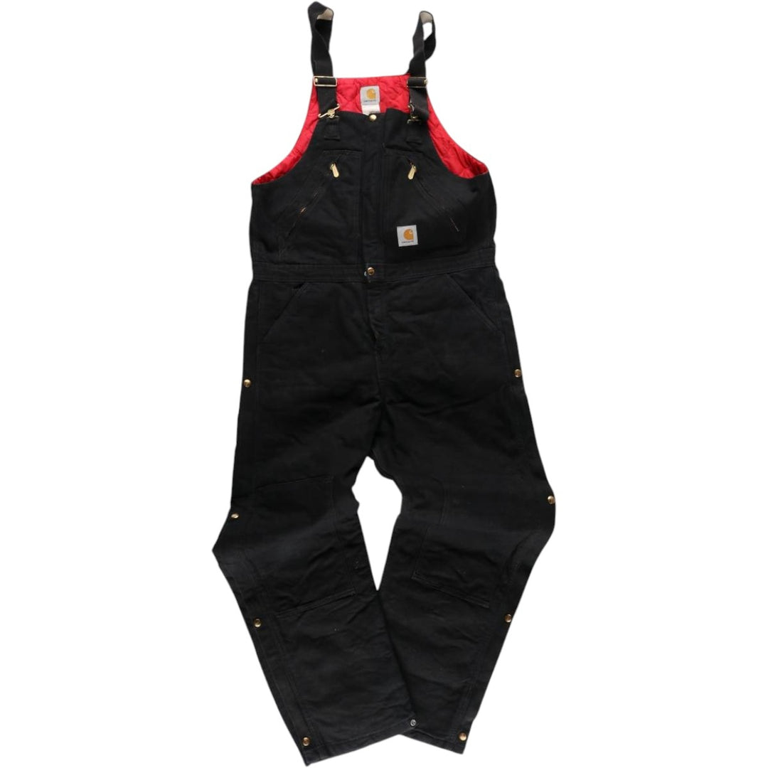Oversized Carhartt double-knee duck overalls, men's size W46 unclear black type Vintage Second Hand