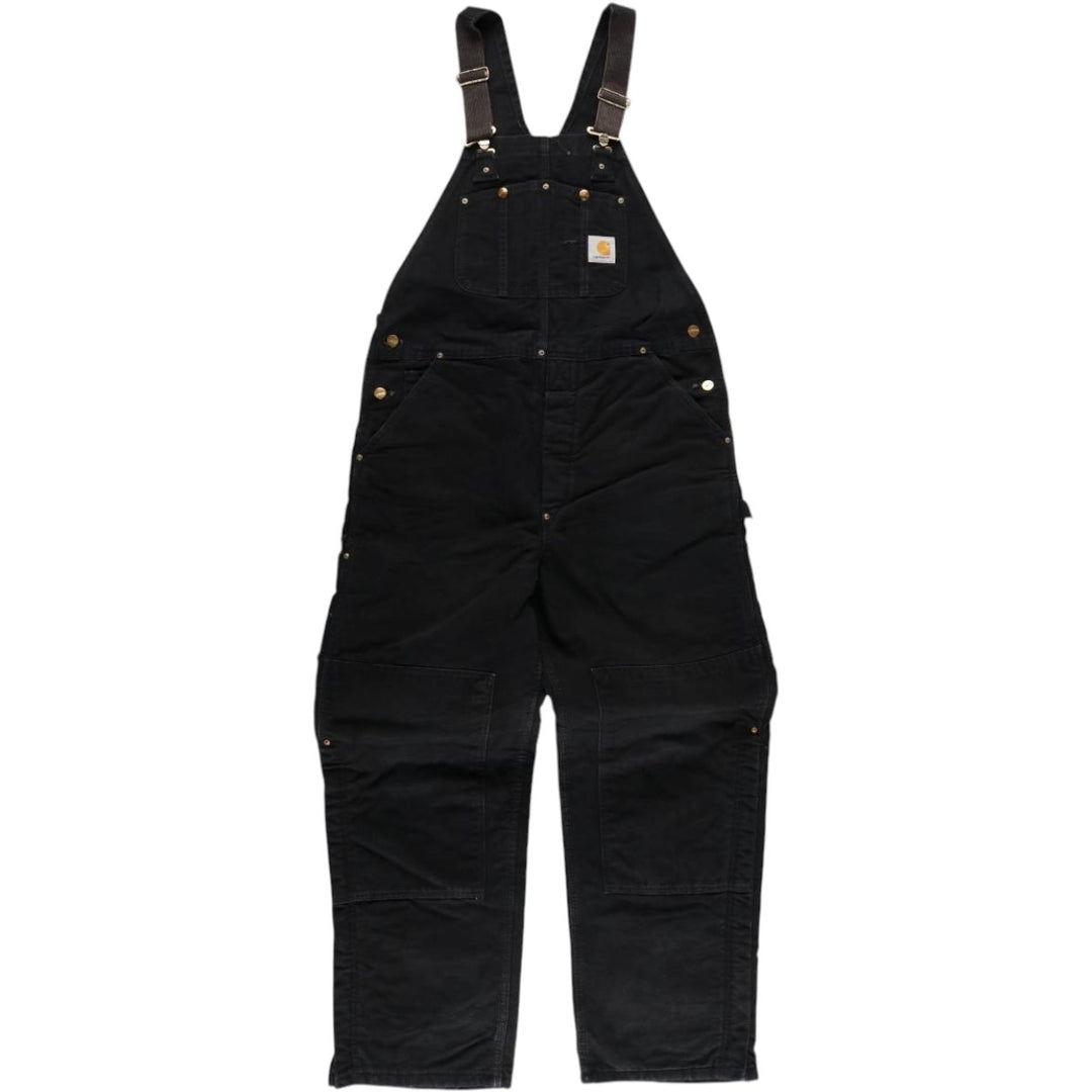 Oversized Carhartt double-knee duck overalls, men's size W47 unclear black type Vintage Second Hand