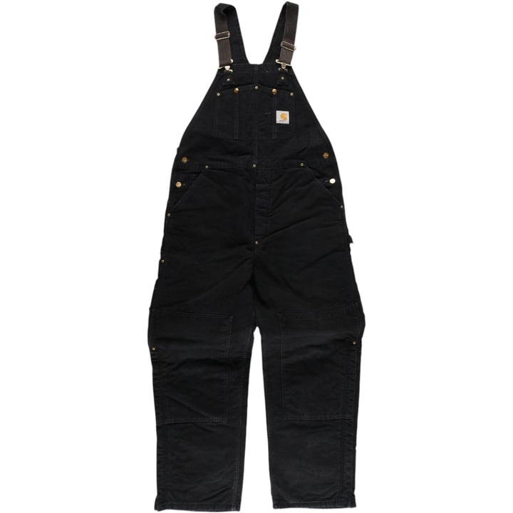 Oversized Carhartt double-knee duck overalls, men's size W47 unclear black type Vintage Second Hand
