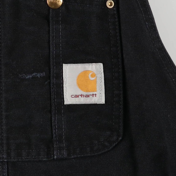 Oversized Carhartt double-knee duck overalls, men's size W47 unclear black type Vintage Second Hand