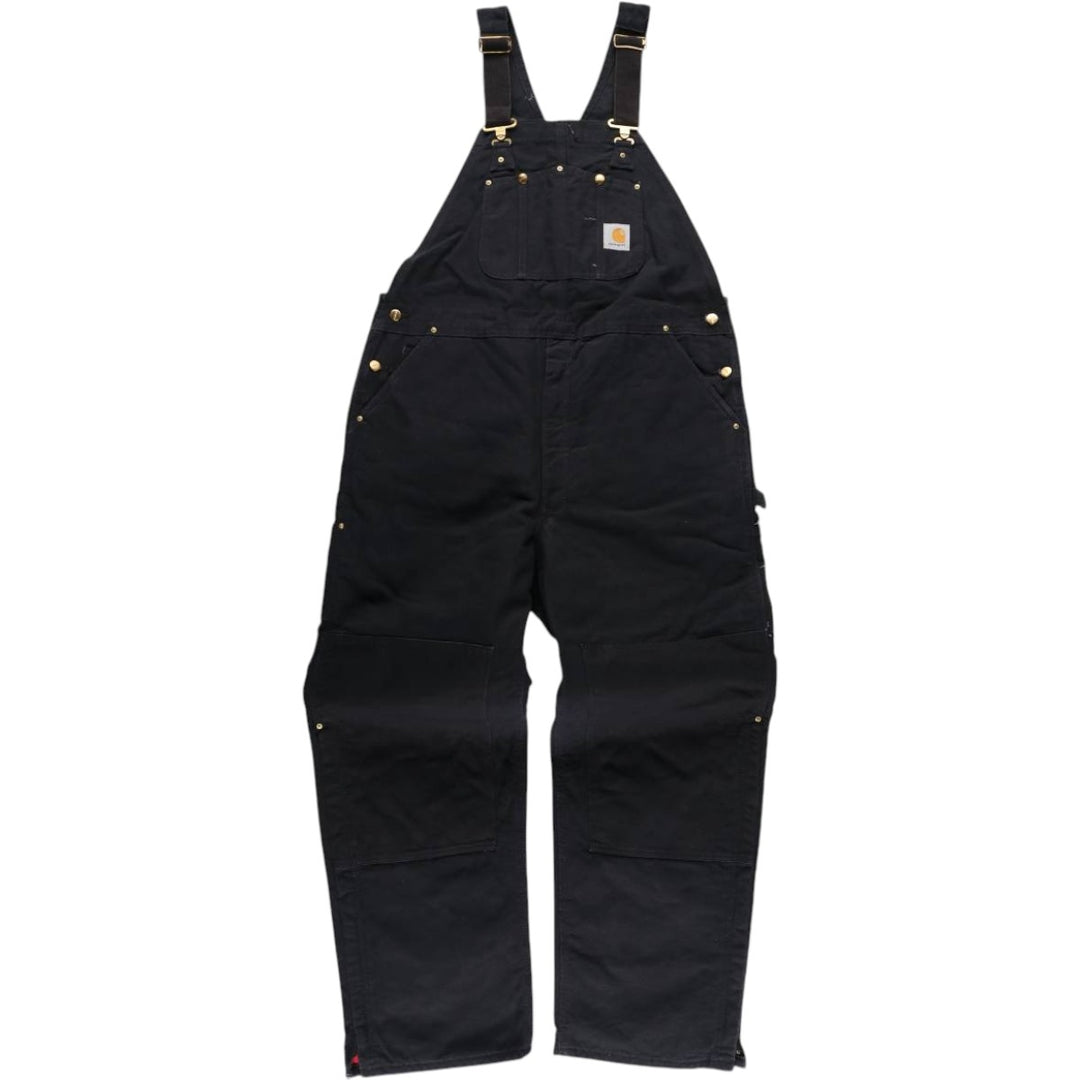 Oversized Carhartt double-knee duck overalls, men's size W50 cotton black type Vintage Second Hand