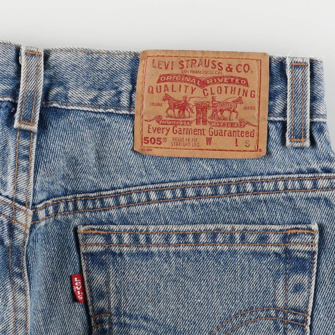 2000'S Levi's 505 Regular Fit Straight Leg Tapered Denim Pants, Made in USA, Women's Size L (W29) cotton blue type Vintage Second Hand