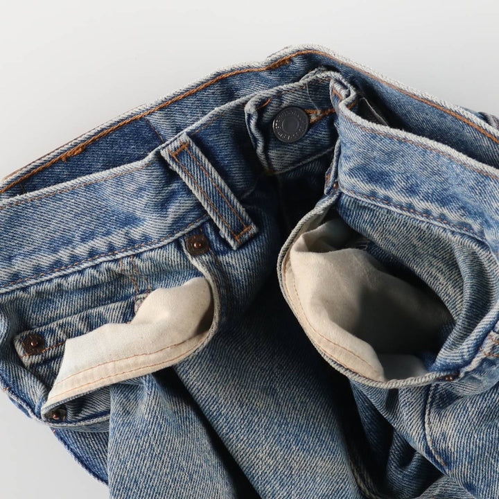2000'S Levi's 505 Regular Fit Straight Leg Tapered Denim Pants, Made in USA, Women's Size L (W29) cotton blue type Vintage Second Hand