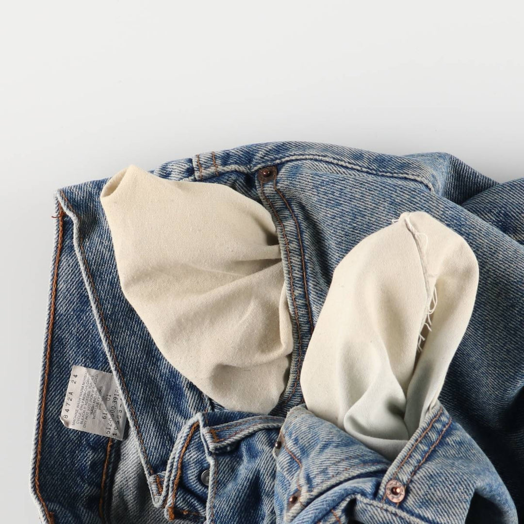 2000'S Levi's 505 Regular Fit Straight Leg Tapered Denim Pants, Made in USA, Women's Size L (W29) cotton blue type Vintage Second Hand