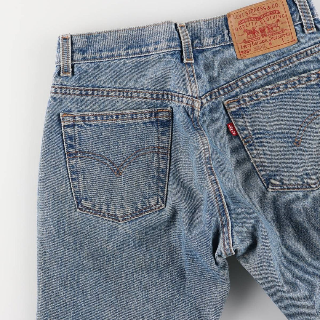 2000'S Levi's 505 Regular Fit Straight Leg Tapered Denim Pants, Made in USA, Women's Size L (W29) cotton blue type Vintage Second Hand
