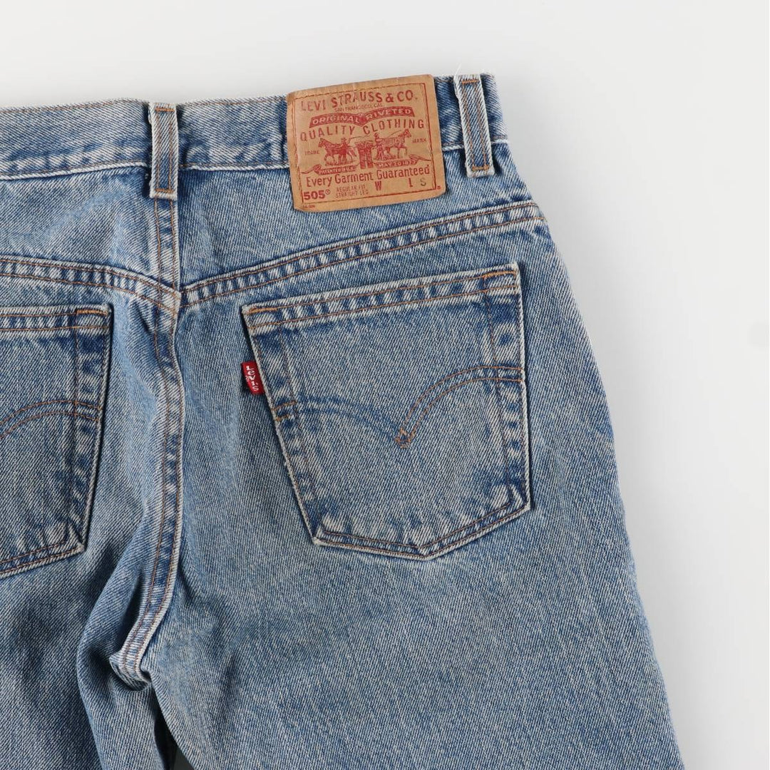 2000'S Levi's 505 Regular Fit Straight Leg Tapered Denim Pants, Made in USA, Women's Size L (W29) cotton blue type Vintage Second Hand
