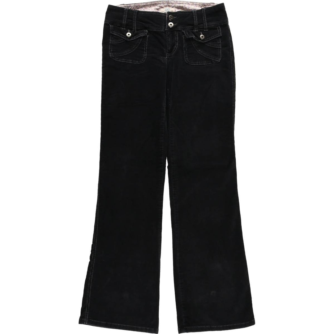 SO Flare Cut Corduroy Pants Women's XL (w31) cotton black type Vintage Second Hand