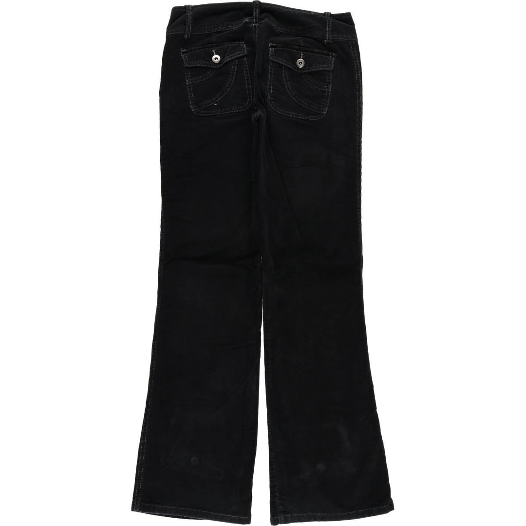SO Flare Cut Corduroy Pants Women's XL (w31) cotton black type Vintage Second Hand