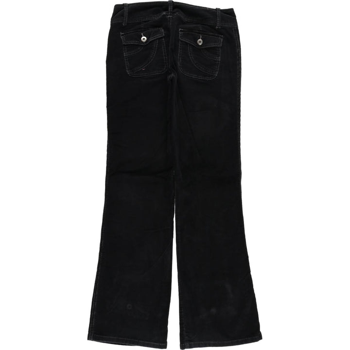 SO Flare Cut Corduroy Pants Women's XL (w31) cotton black type Vintage Second Hand