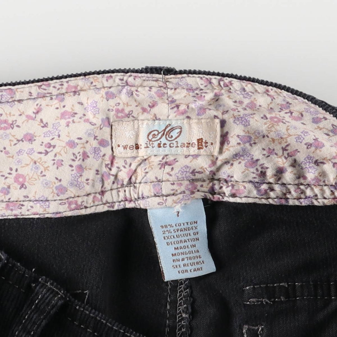 SO Flare Cut Corduroy Pants Women's XL (w31) cotton black type Vintage Second Hand