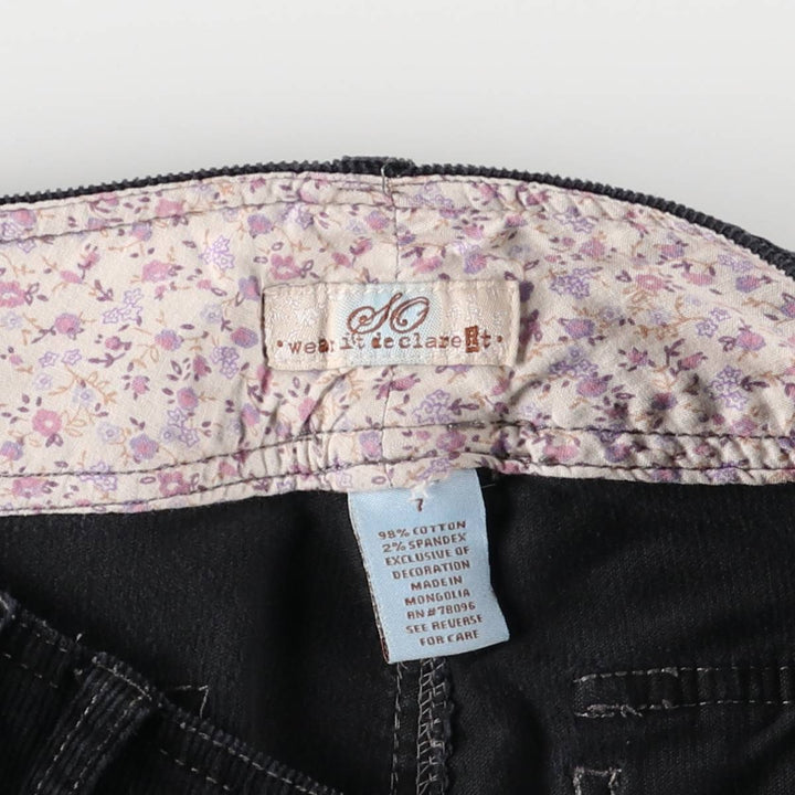 SO Flare Cut Corduroy Pants Women's XL (w31) cotton black type Vintage Second Hand