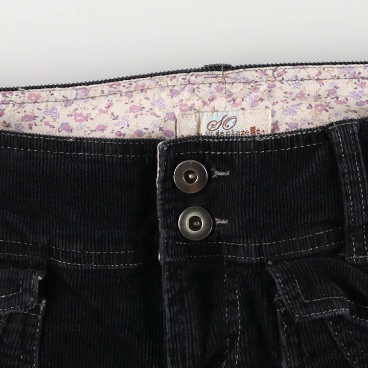SO Flare Cut Corduroy Pants Women's XL (w31) cotton black type Vintage Second Hand