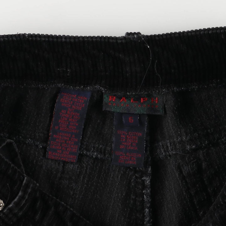 Ralph Lauren RALPH Flare Cut Corduroy Pants Women's XL (W31) cotton black type Vintage Second Hand