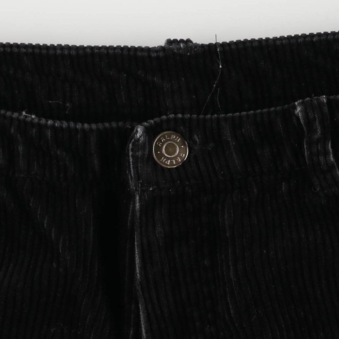 Ralph Lauren RALPH Flare Cut Corduroy Pants Women's XL (W31) cotton black type Vintage Second Hand