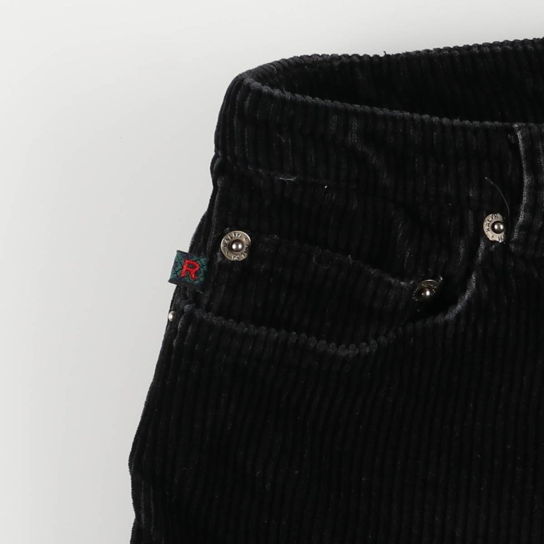 Ralph Lauren RALPH Flare Cut Corduroy Pants Women's XL (W31) cotton black type Vintage Second Hand